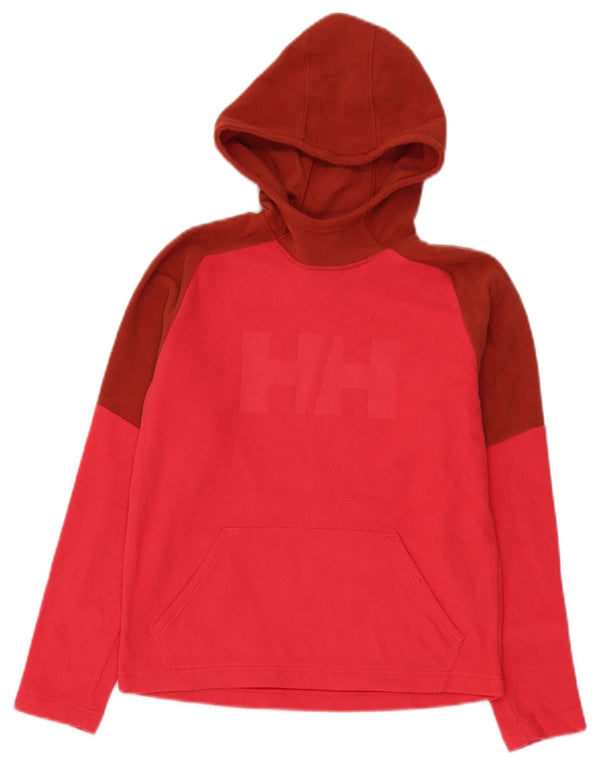 Helly Hansen Mädchen-Kapuzenpullover mit Grafik, 9–10 Jahre, rotes Farbblockdesign