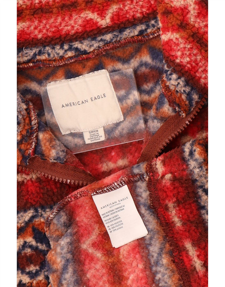 American Eagle Herren-Fleecepullover mit lockerer Passform, Größe S, mehrfarbig, Fair Isle-Muster