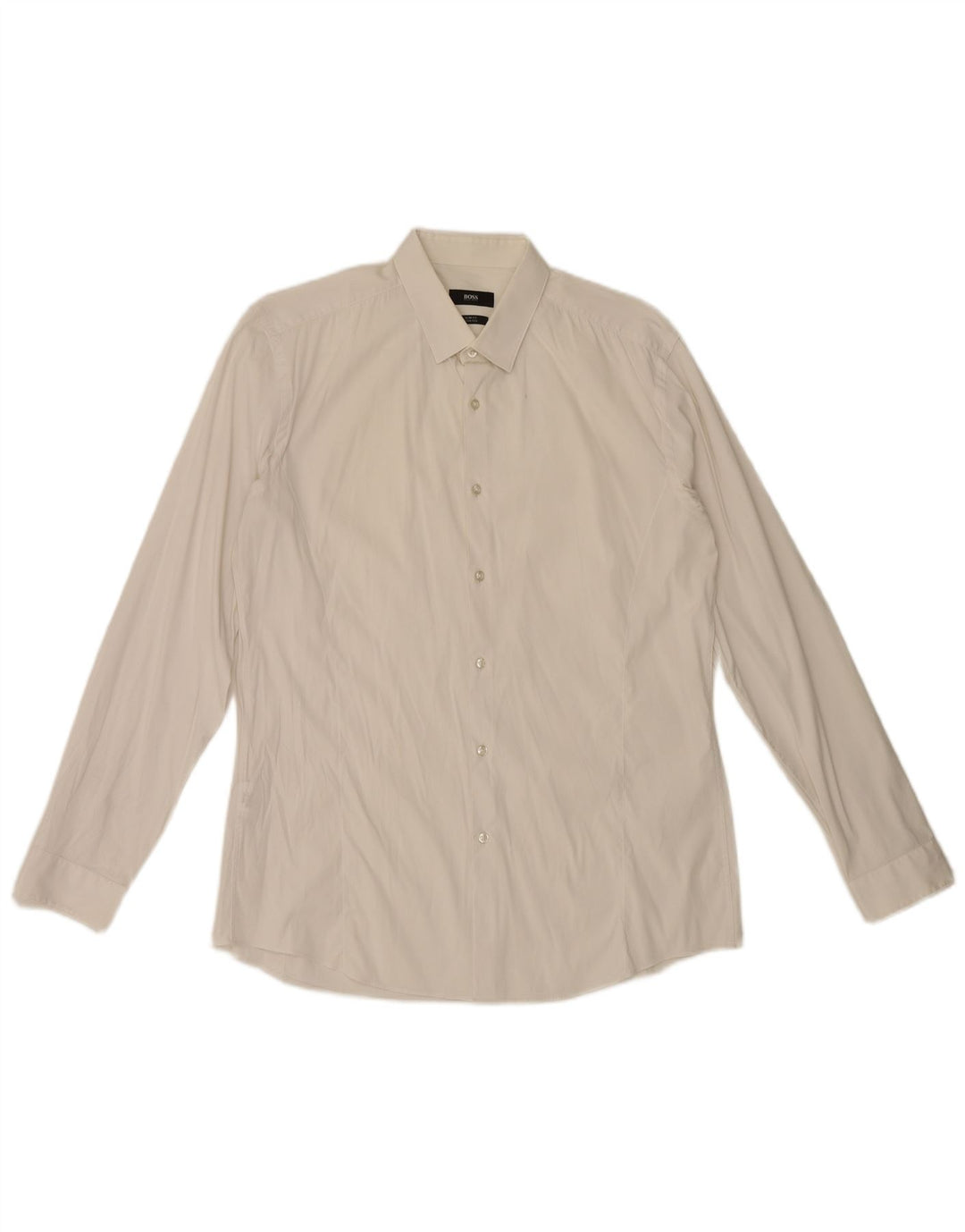 Hugo Boss Herren-Slim-Fit-Hemd, Größe 42, groß, weiße Baumwolle
