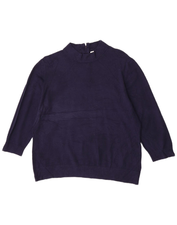 John Lewis Damen-Pullover mit 3/4-Ärmeln und Rundhalsausschnitt, UK 18, XL, Marineblau