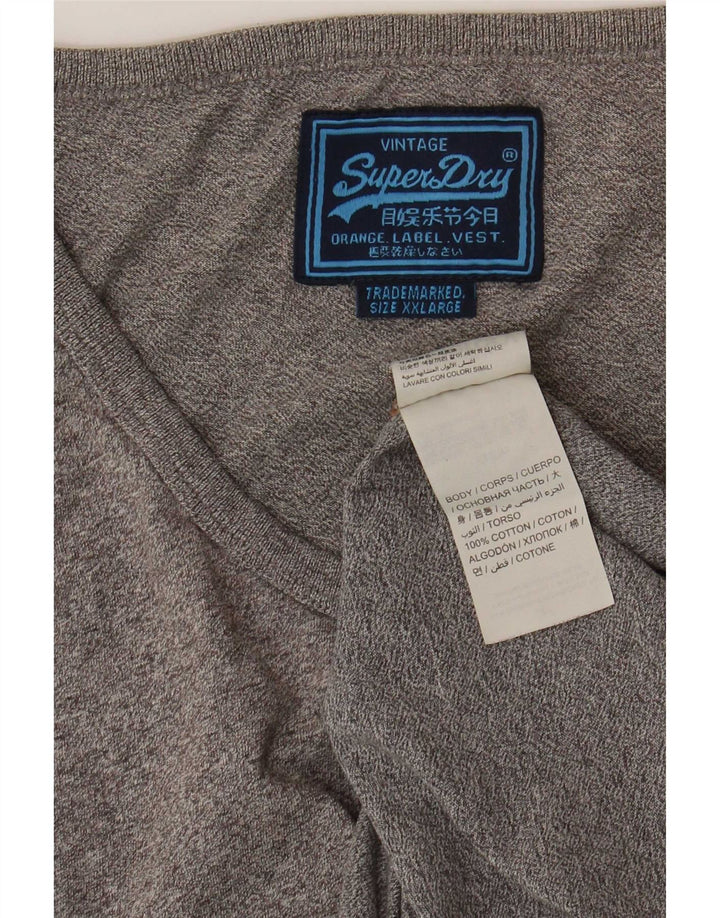 Superdry Herren-Trägershirt 2XL aus blau gefleckter Baumwolle