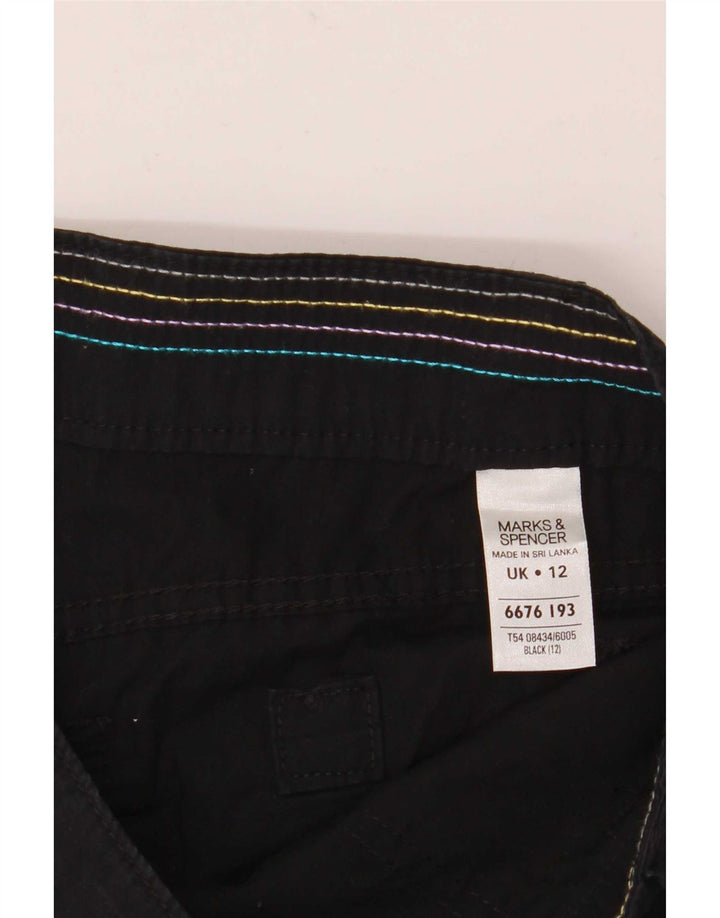 Marks & Spencer Damen gerade Caprihose UK 12 Medium W32 L20 Schwarz