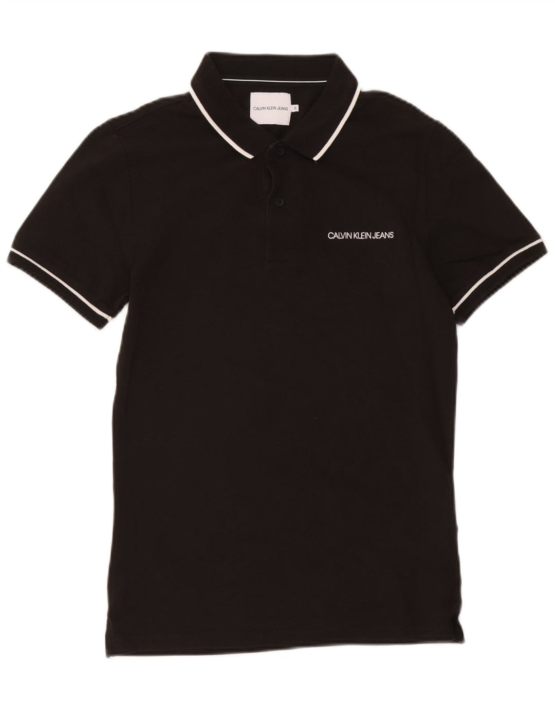Calvin Klein Jeans Herren Poloshirt Small Schwarz Baumwolle