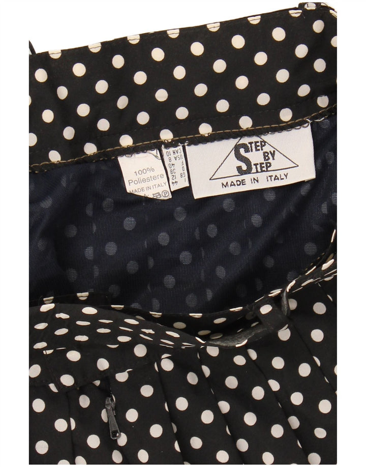STEP BY STEP Womens A-Line Skirt UK 12 Medium W28  Black Polka Dot