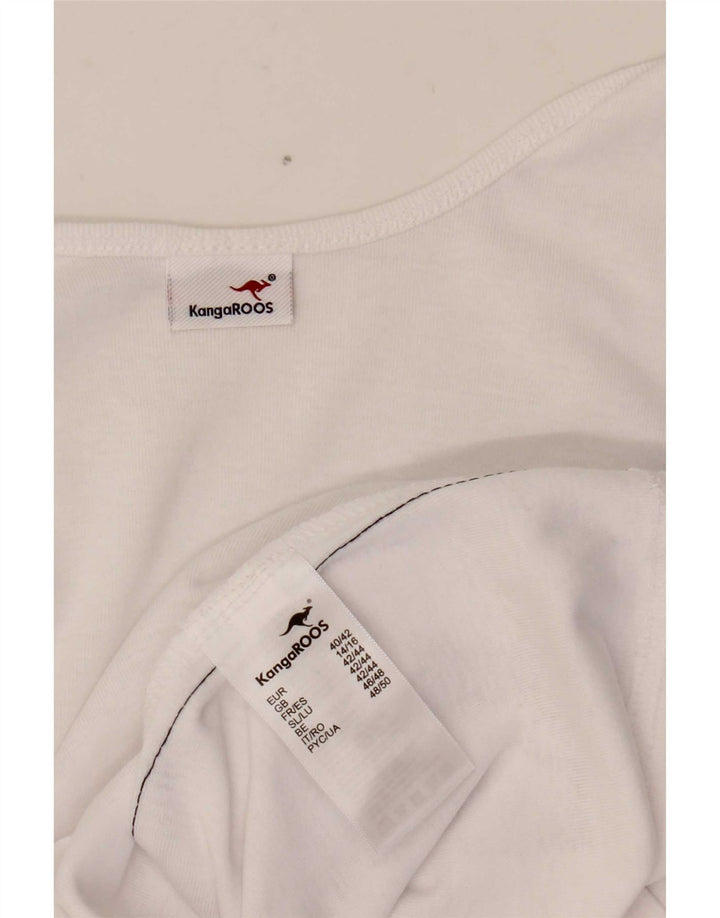 Kangaroos Damen Weste Top UK 14/16 Large Weiße Baumwolle