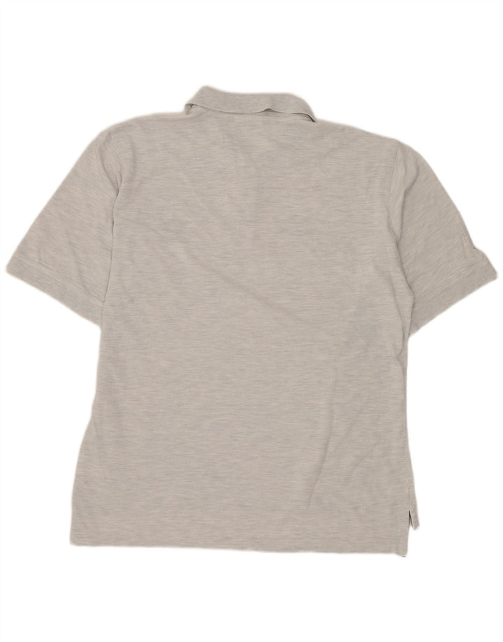 ADIDAS Herren Poloshirt UK 42/44 Große grau gefleckte Baumwolle