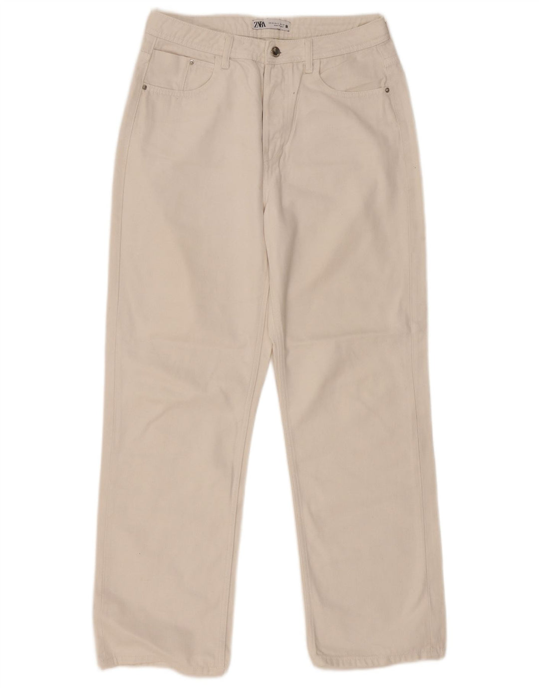 Zara Damen Straight Jeans EU 38 Small W28 L29 Weiß