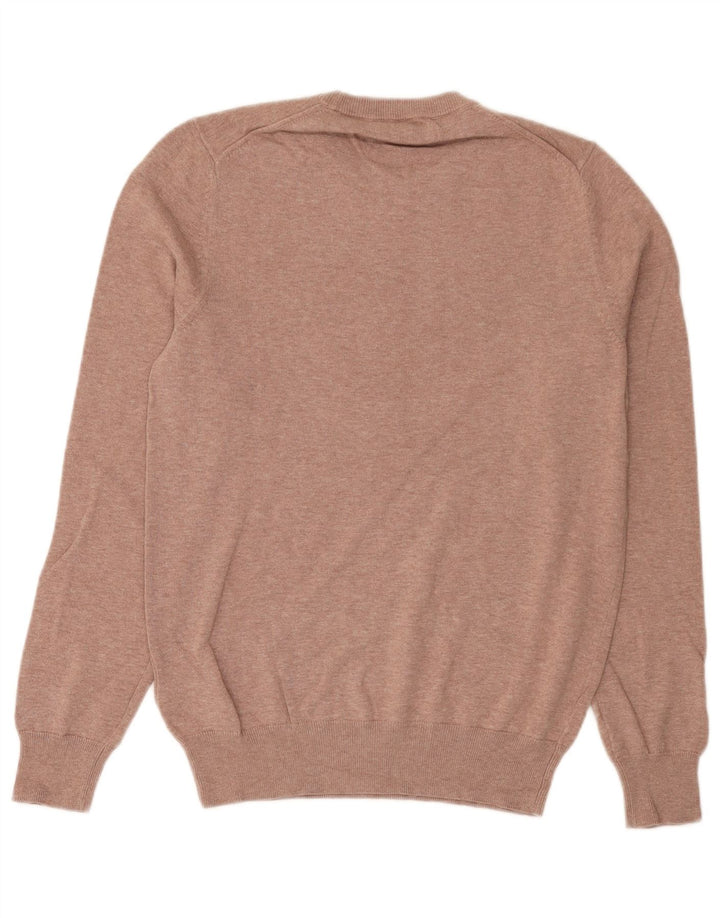 Marks & Spencer Herren-Pullover mit Rundhalsausschnitt aus mittelrosa Baumwolle