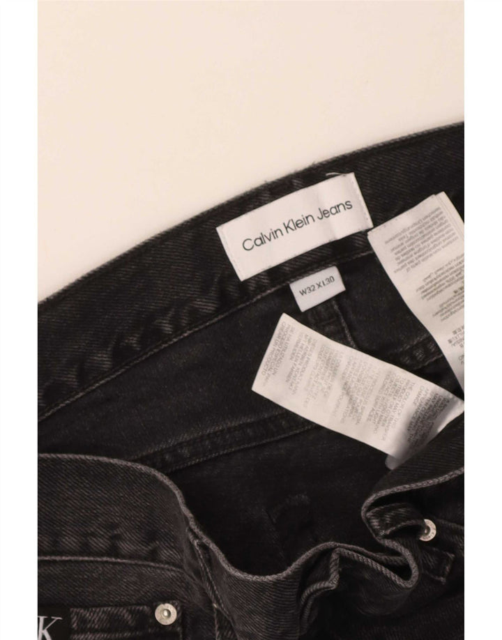 Calvin Klein Herren Straight Jeans W32 L30 Schwarze Baumwolle