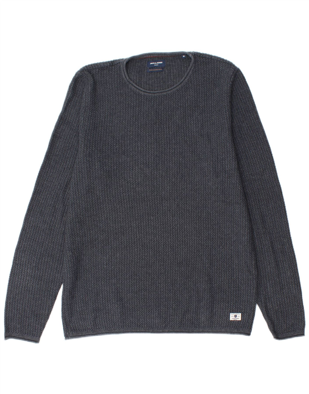 Jack & Jones Herren-Pullover mit Rundhalsausschnitt, mittelmarineblaue Baumwolle