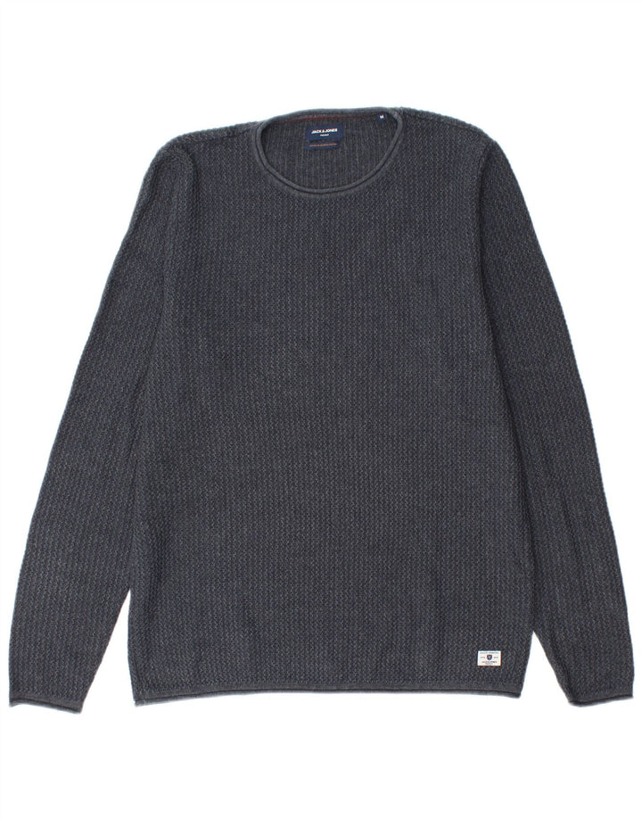Jack & Jones Herren-Pullover mit Rundhalsausschnitt, mittelmarineblaue Baumwolle