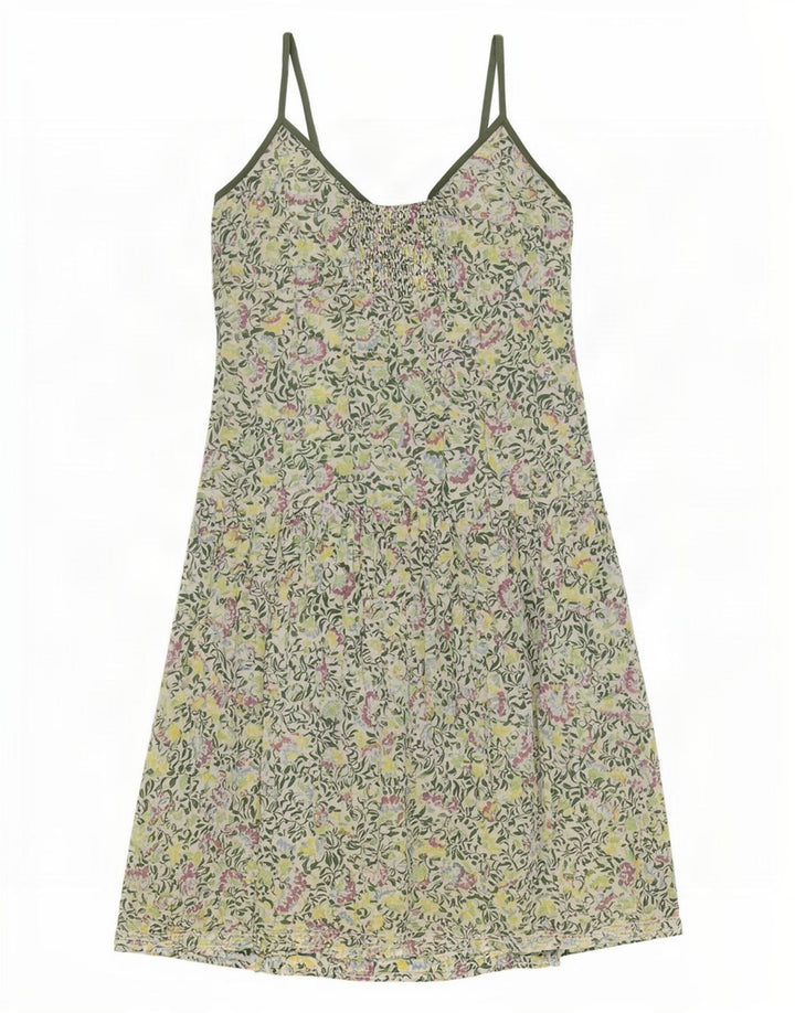 Fat Face Damen-Sommerkleid, Größe S, Grün, Blumenmuster