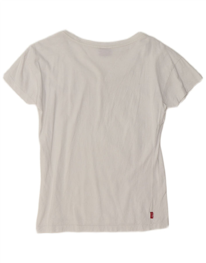 Levi's Damen-T-Shirt mit Grafik, UK 10, Größe S, Weiß