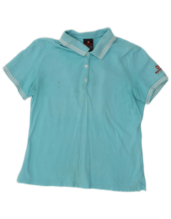 Murphy & Nye Damen Poloshirt UK 12 Mittelblau gestreift aus Baumwolle