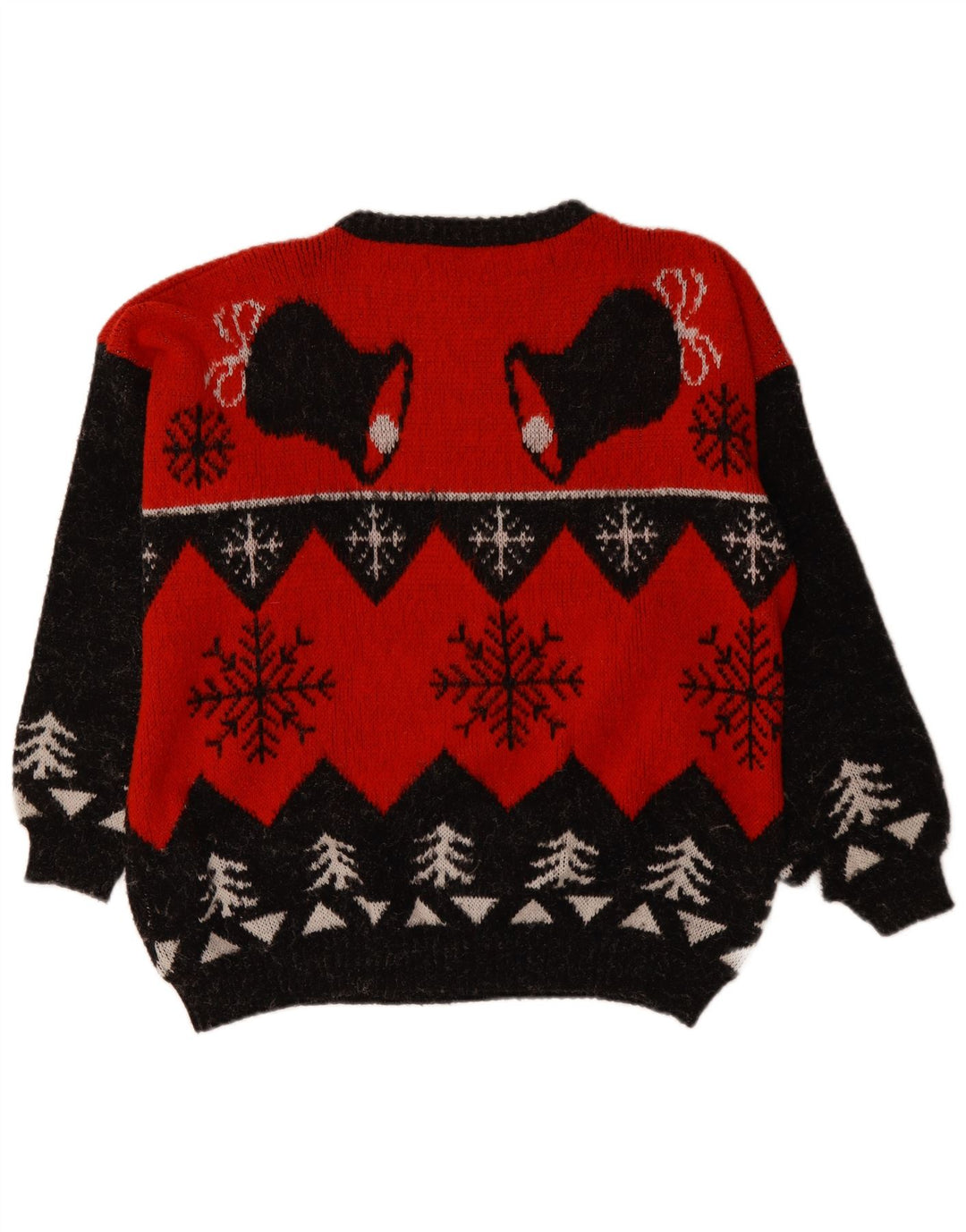 VINTAGE Herren Pullover mit Rundhalsausschnitt XL Rot Fair Isle