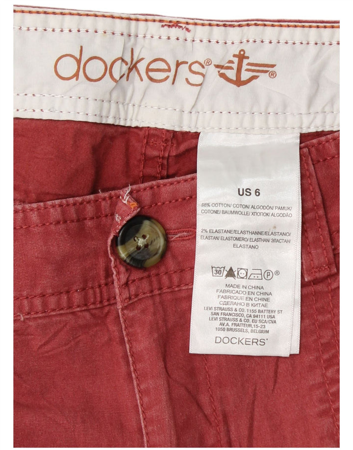 DOCKERS Damen Slim Chino-Hose US 6 Medium W30 L30 Rosa Baumwolle