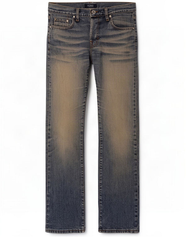 Please Damen Straight Jeans Medium W30 L31 Blaue Baumwolle