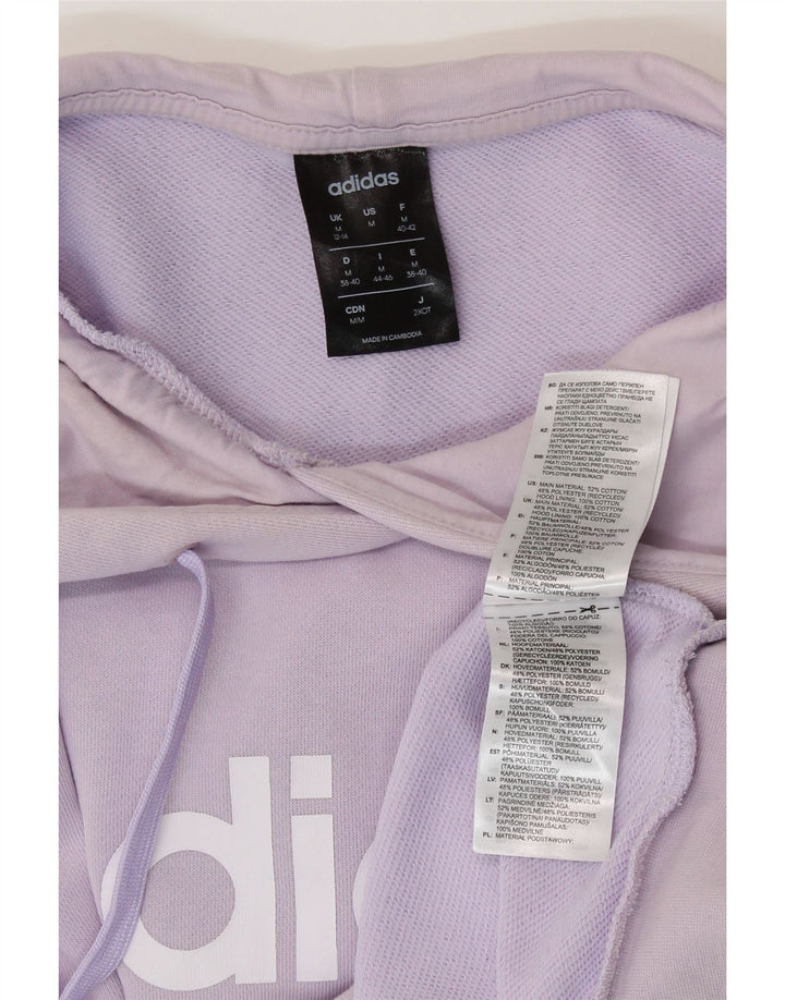 ADIDAS Damen Graphic Hoodie Pullover UK 12/14 Mittellila Baumwolle