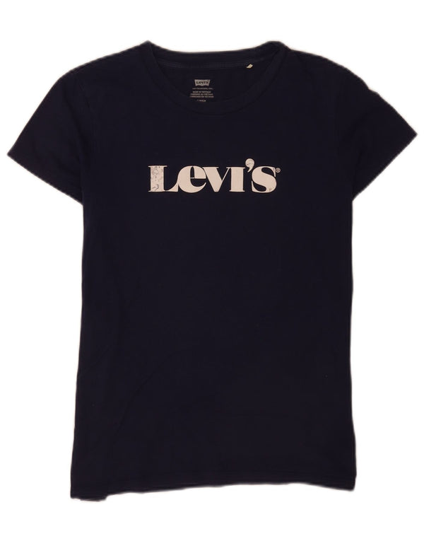 Levi's Damen-T-Shirt mit Grafik, UK 10, Größe S, Marineblau, Baumwolle