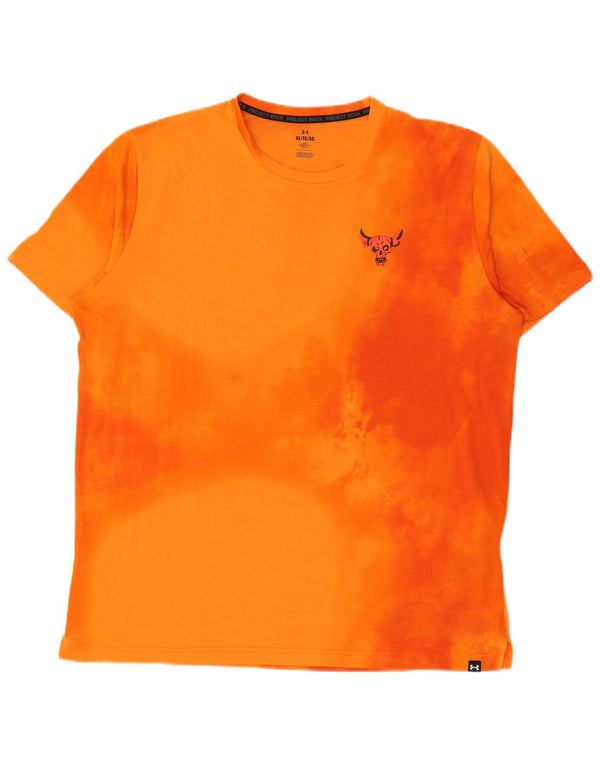 Under Armour Herren Grafik T-Shirt Top XL Orange Tie Dye Baumwolle