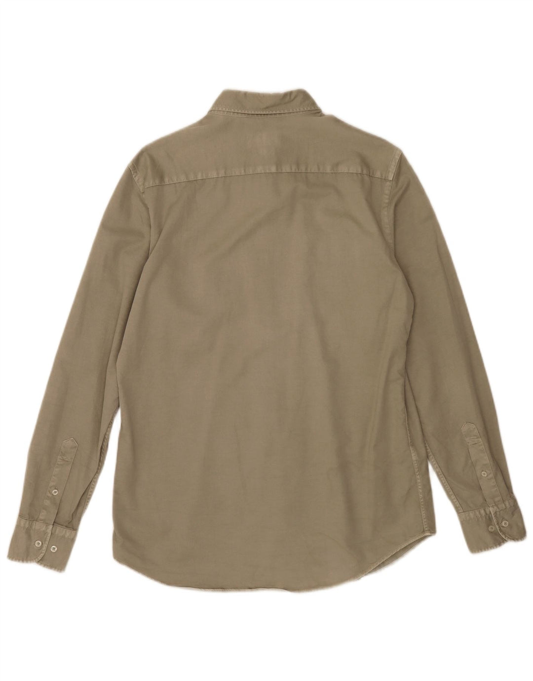 Massimo Dutti Herrenhemd aus mittlerer Khaki-Baumwolle