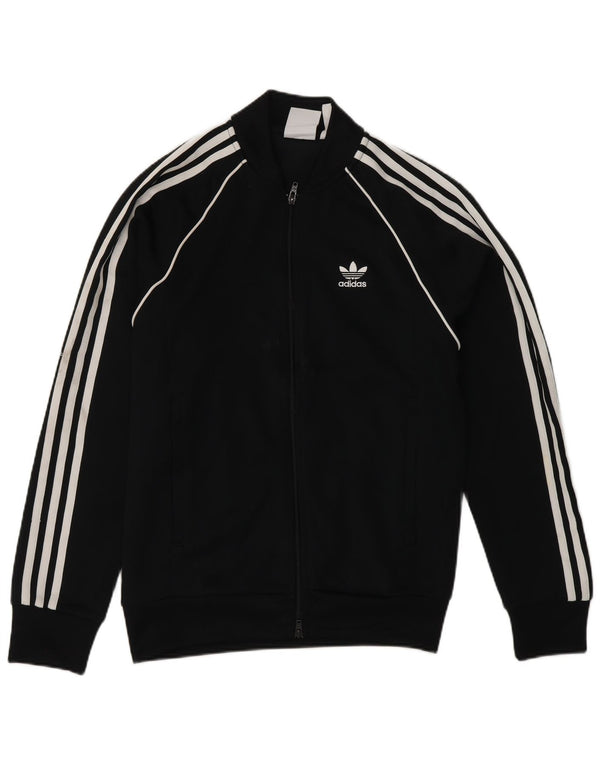 Adidas Herren-Trainingsanzug mit normaler Passform, Oberteil, Größe S, Schwarz, Polyester