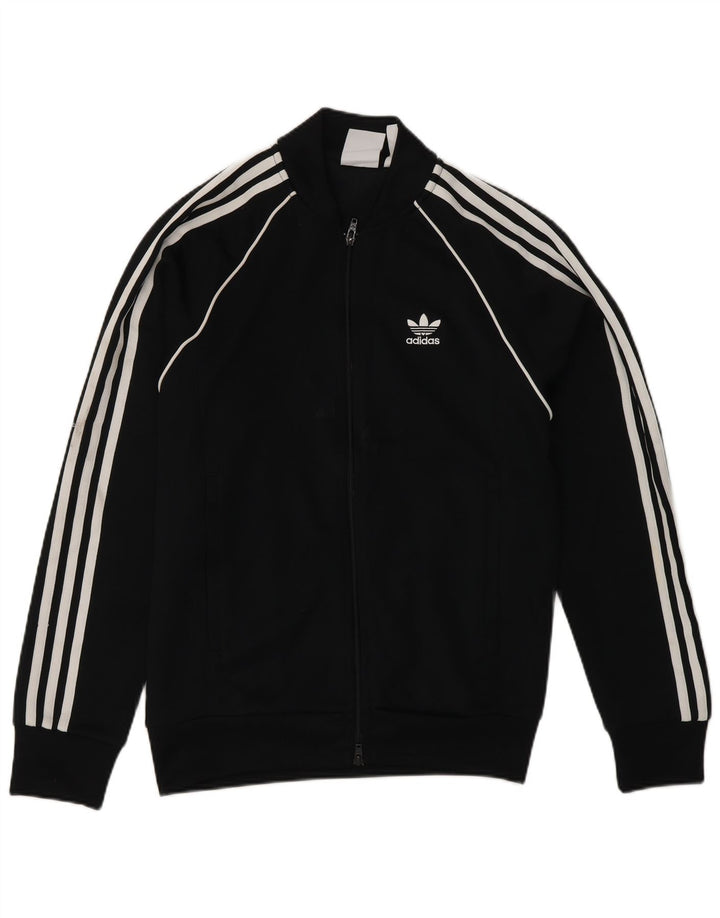 Adidas Herren-Trainingsanzug mit normaler Passform, Oberteil, Größe S, Schwarz, Polyester