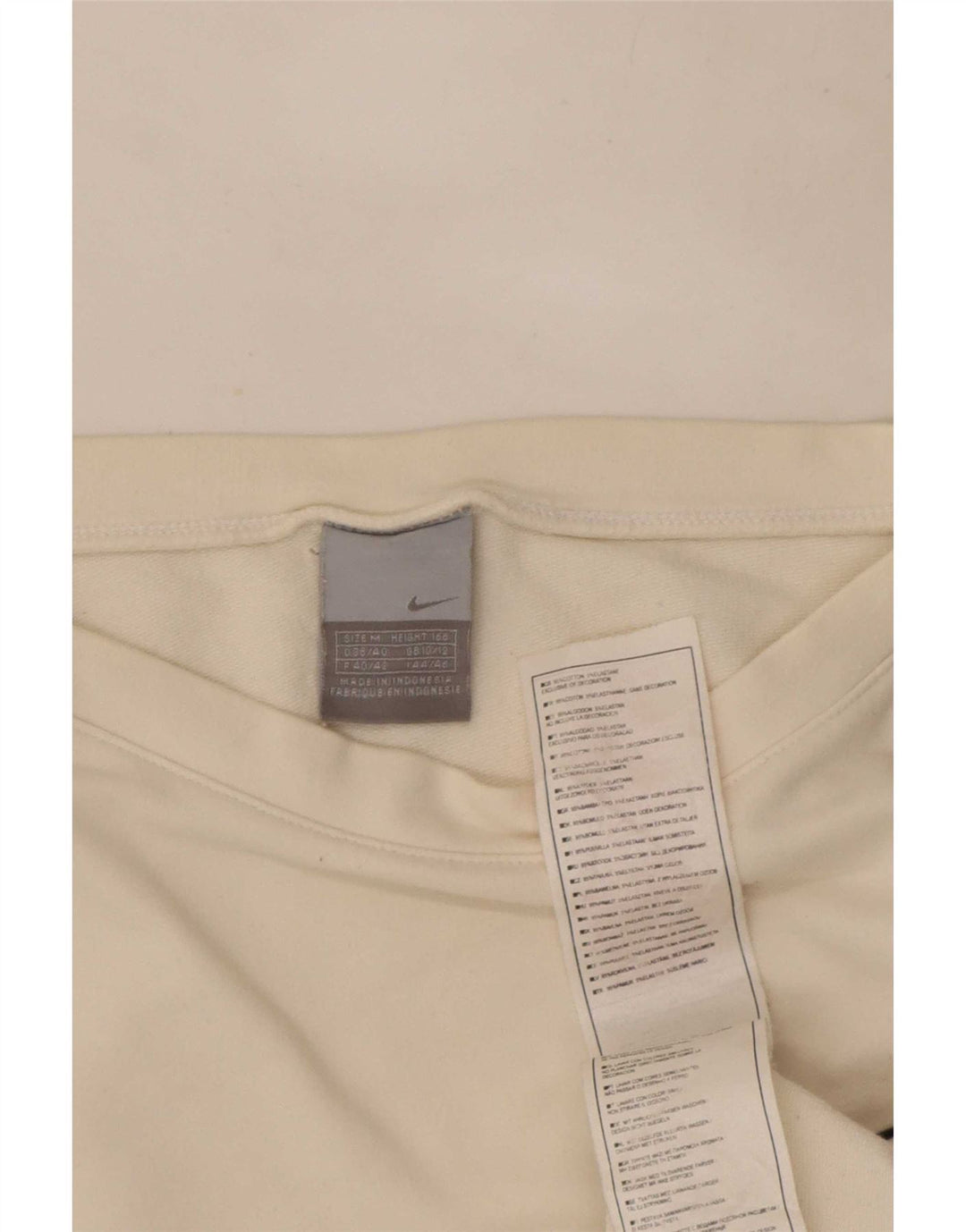 Nike Damen Top Langarm UK 10/12 Mittelweiße Baumwolle