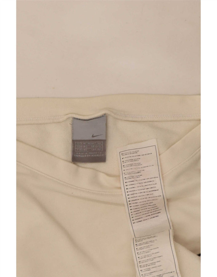 Nike Damen Top Langarm UK 10/12 Mittelweiße Baumwolle