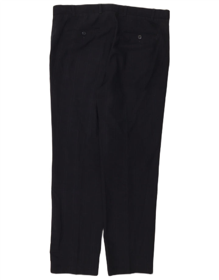 Maßgeschneiderte Herrenanzughose von Marks & Spencer, W36 L31, Marineblau mit Nadelstreifen