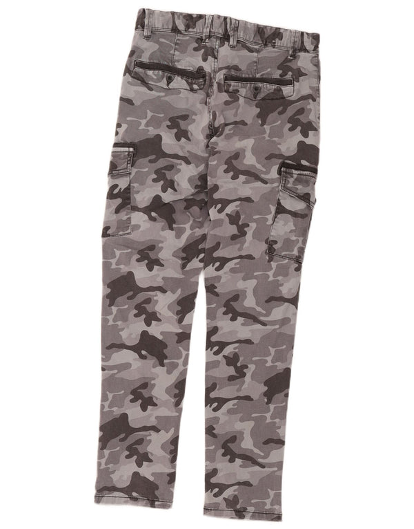 Benetton Slim Cargohose für Jungen, 11–12 Jahre, W28, L27, Grautarnung
