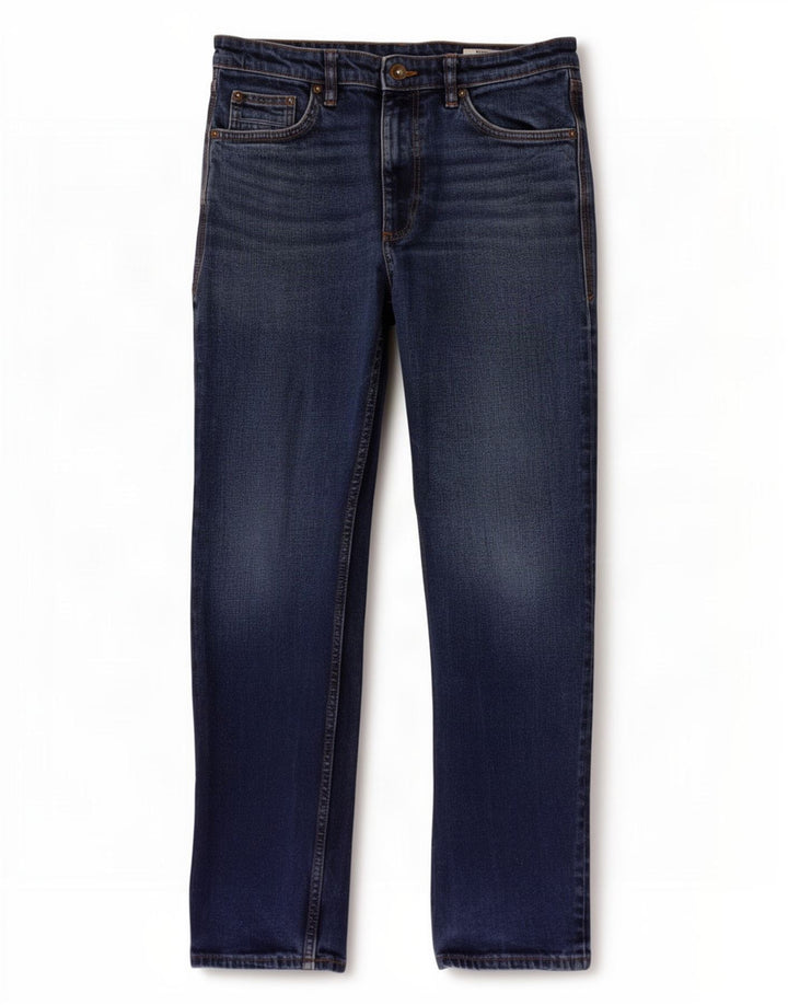 Marks & Spencer Herren Straight Jeans W32 L29 Blaue Baumwolle
