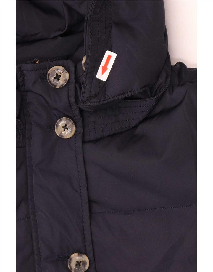 Tommy Hilfiger Wattierte Damenjacke mit Kapuze, UK 12, Mittelmarineblau, Polyester