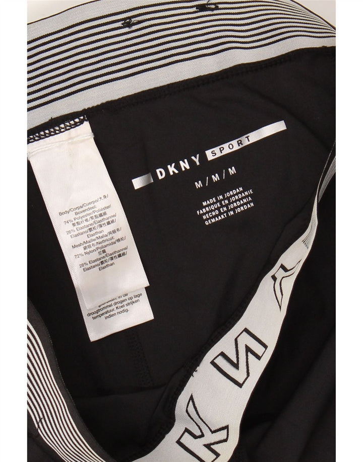 Dkny Womens Graphic Crop Leggings UK 12 Mittelschwarzes Polyester