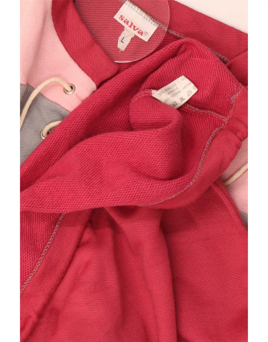 Vintage Damen Übergroßer Sweatshirt-Pullover UK 16 Großer roter Farbblock