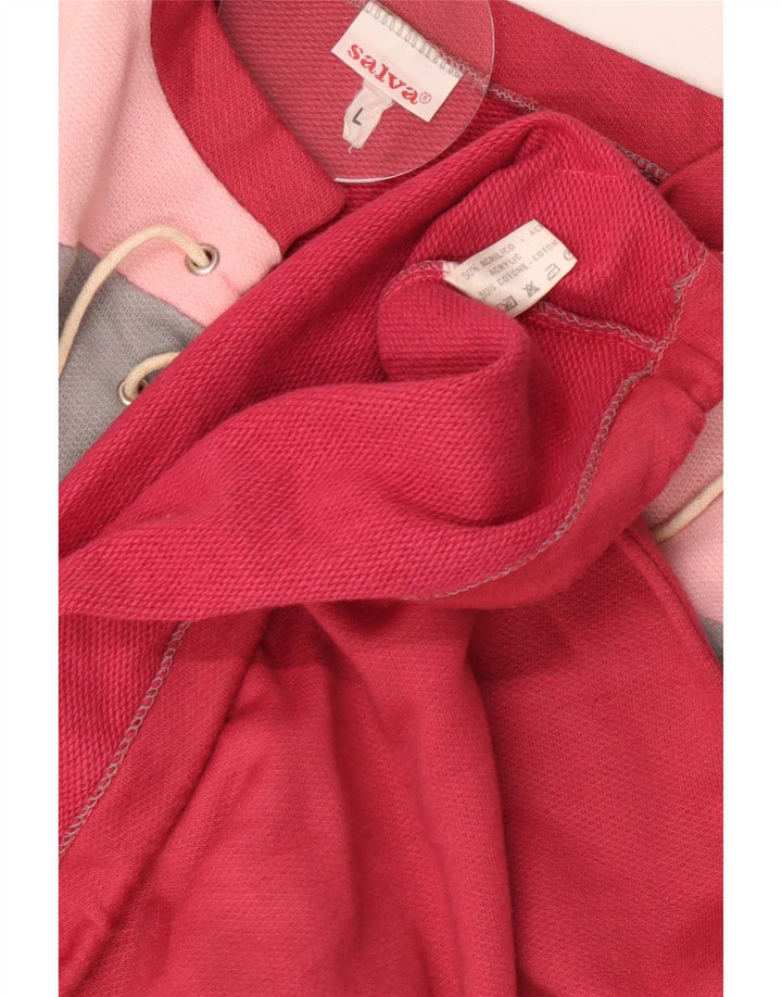 Vintage Damen Übergroßer Sweatshirt-Pullover UK 16 Großer roter Farbblock