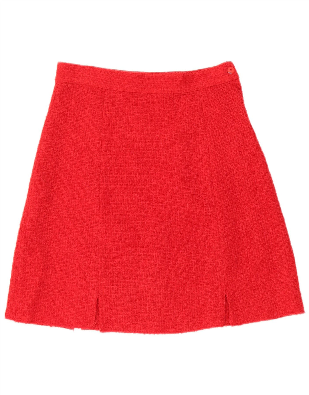Vintage Damen 4-Knopf-2-teiliges Rock-Set UK 12 Medium W28 Rote Wolle
