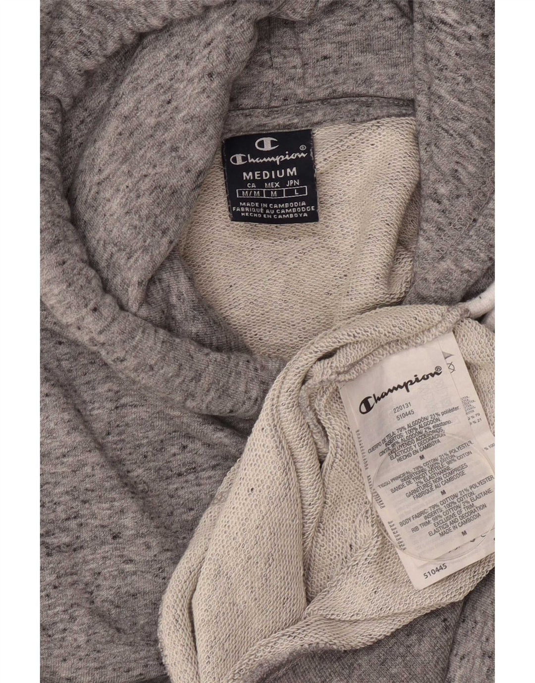 Champion Herren-Kapuzenpullover aus mittelgrau gesprenkelter Baumwolle
