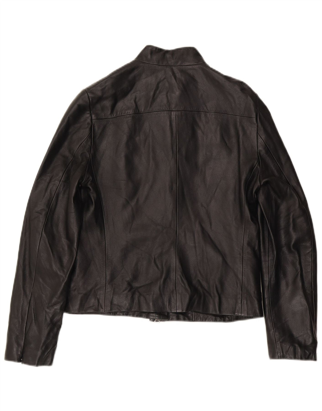 French Connection Damen Lederjacke UK 12 Mittelschwarzes Leder