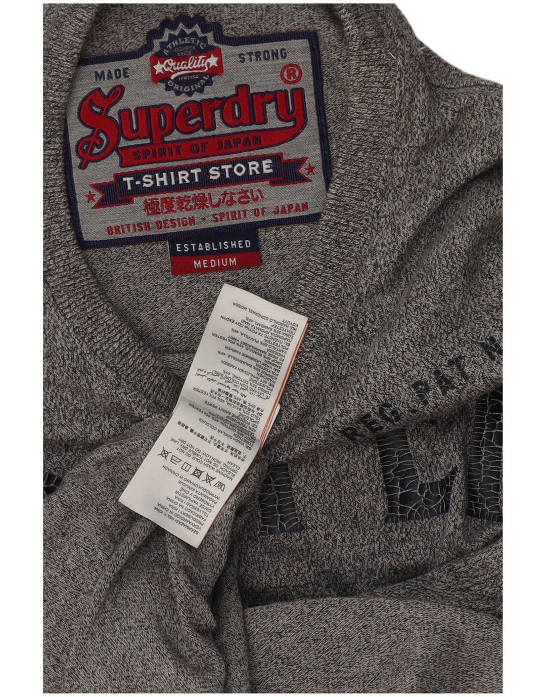 Superdry Herren Grafik-T-Shirt-Oberteil aus mittelgrauer Baumwolle