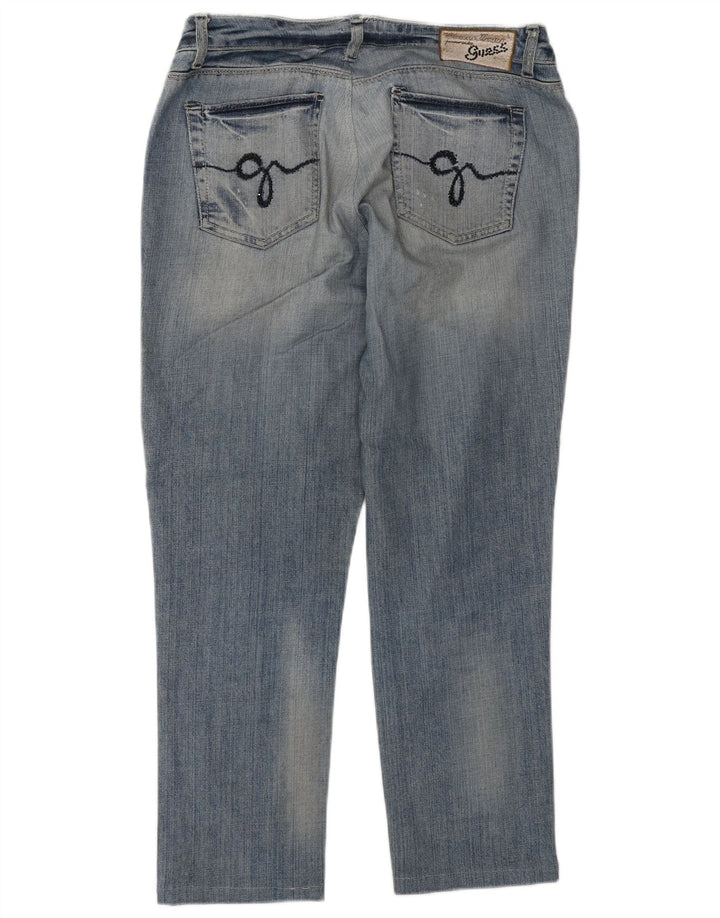 Guess Damen Straight Jeans W32 L27 Blaue Baumwolle