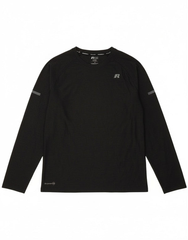 Russell Athletic Jungen-Top, langärmelig, 14–15 Jahre, Größe L, Schwarz, Sport