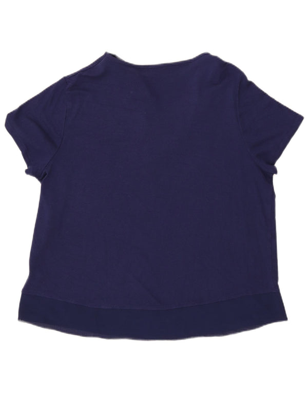 Marks & Spencer Damen Bluse Top UK 16 Large Marineblau Viskose