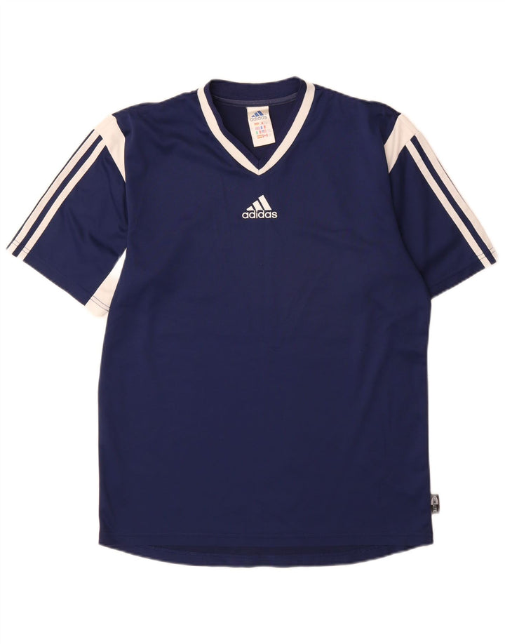 Adidas Herren Climalite T-Shirt Top Small Marineblau Colourblock Polyester