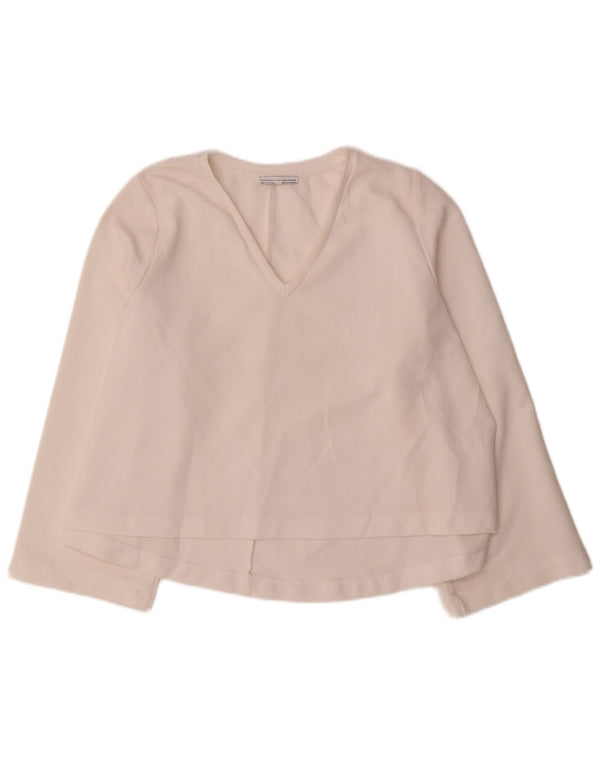 Zara Damen Trafaluc Top Langarm UK 14 Medium Off White