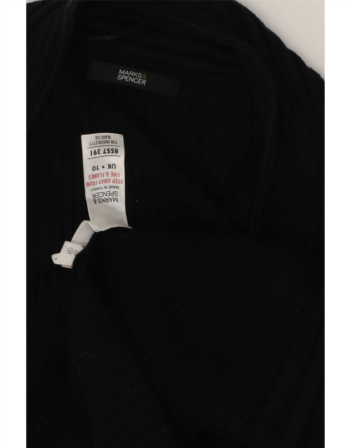 Marks & Spencer Damen Longline Open Cardigan Pullover UK 10 Small Schwarz