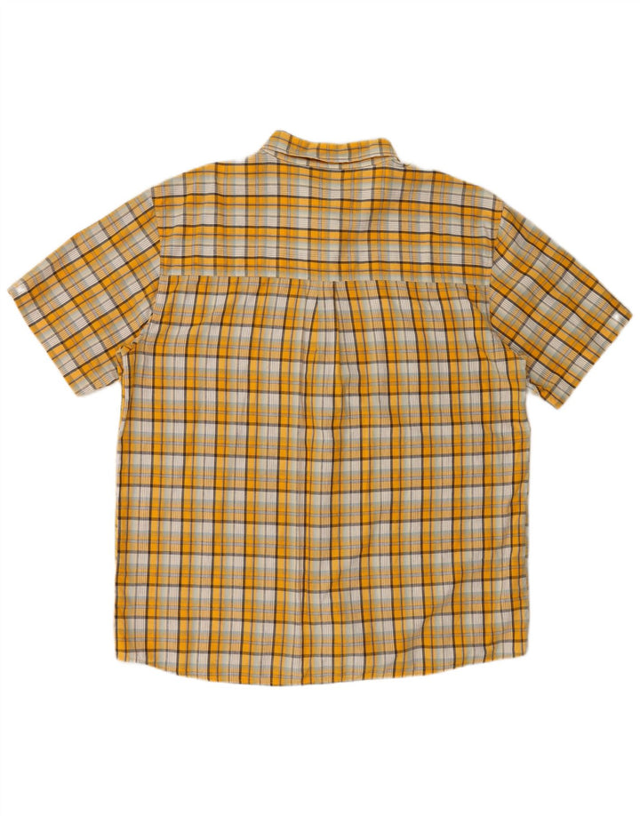 Wrangler Herren-Kurzarmhemd 2XL, gelb karierte Baumwolle