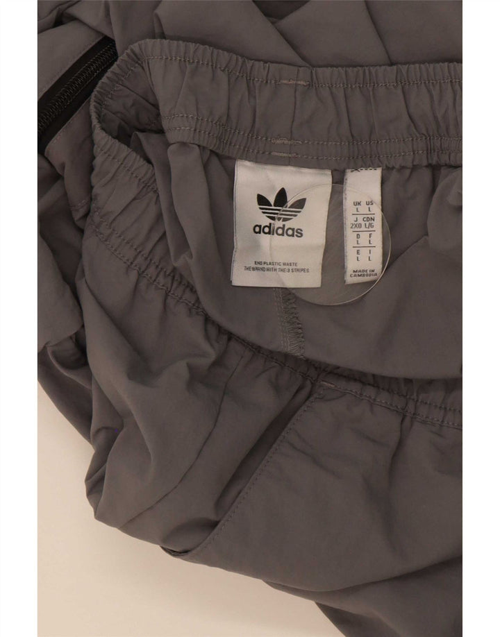 Adidas Herren Cargo-Trainingshose, Jogginghose, Größe L, Grau, Polyamid