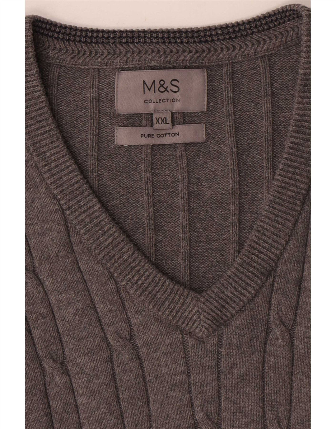 Marks & Spencer Herren Weste Tank Top 2XL Grau Baumwolle