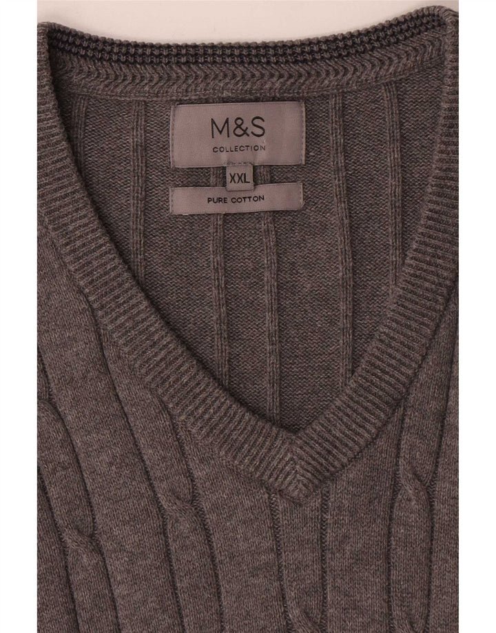 Marks & Spencer Herren Weste Tank Top 2XL Grau Baumwolle